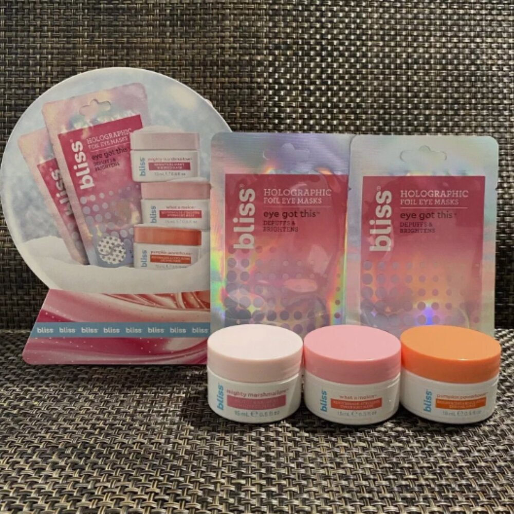 Bliss Gift Set Whipped, Overnight & Enzyme Wash Off Masks + Foil Eye Masks - Picture 2 of 3